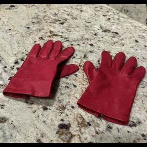 Vintage Cache Pink Genuine Leather Soft Winter Gloves Women’s Size M Medium